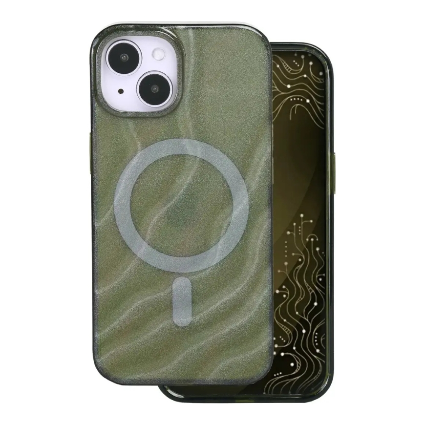 Tecto Shield Desert Mag -kotelo iPhone 13 / 14 6,1" tummanoliivinvihreä – 2