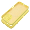 Silicone 2mm phone case with MagSafe support for iPhone 17 Pro yellow