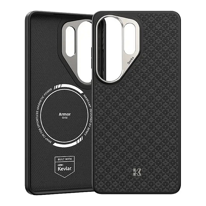 Benks Magnetic Armor Pro Armor Grid Kevlar telefono dėklas Samsung Galaxy S26 Ultra (S948) juodas – 2