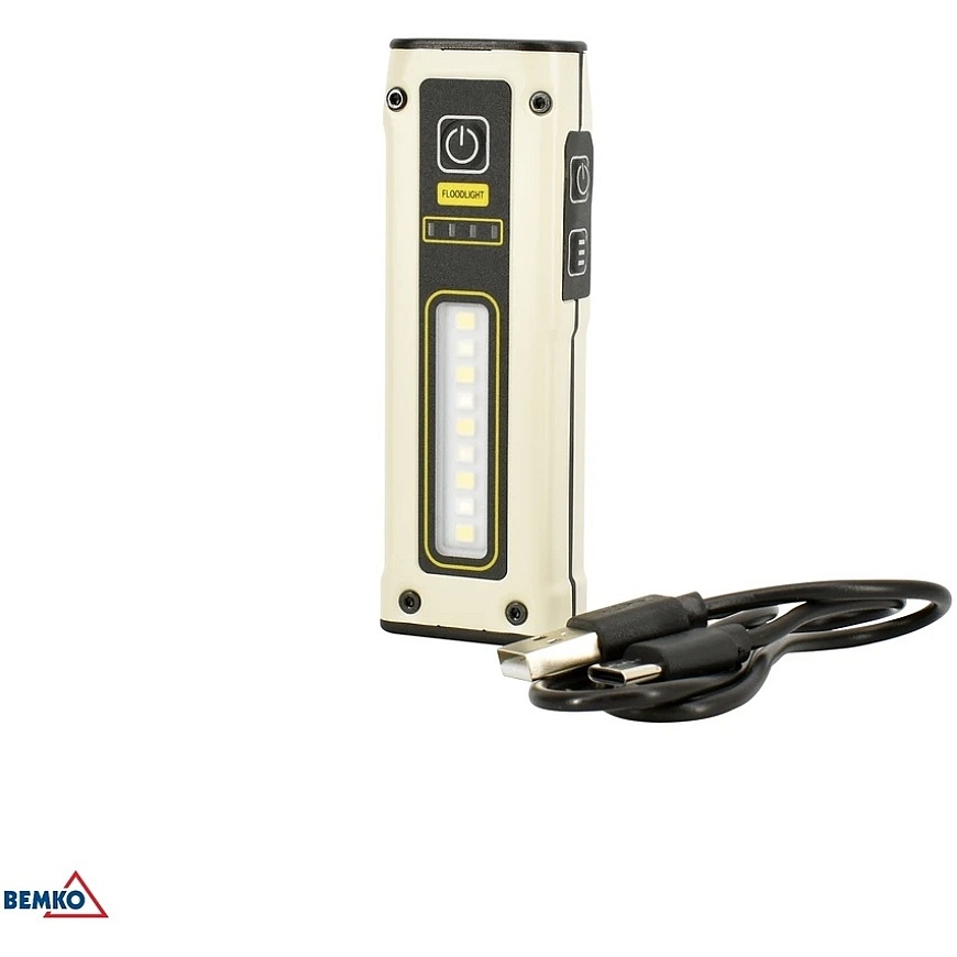 Bemko Monitoiminen Ladattava LED-taskulamppu, 1000mAh, IP44 – 4