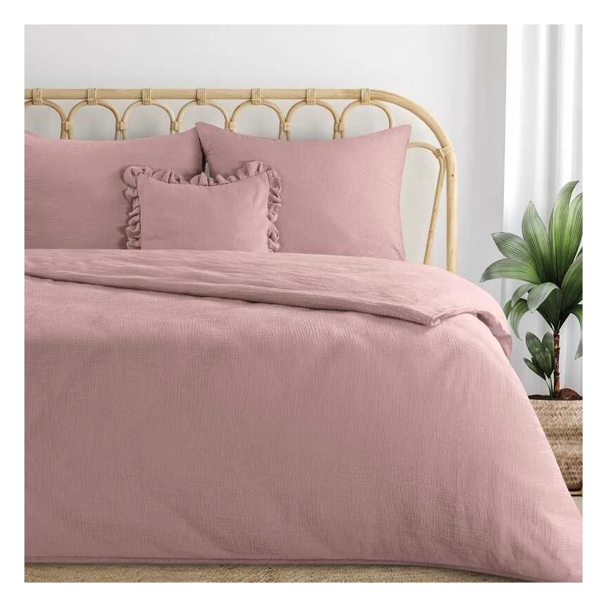 Vuodevaatesetti Eurofirany POS/MUSLIN/J.VAAL. PINKKI 160X200 70X80/X2