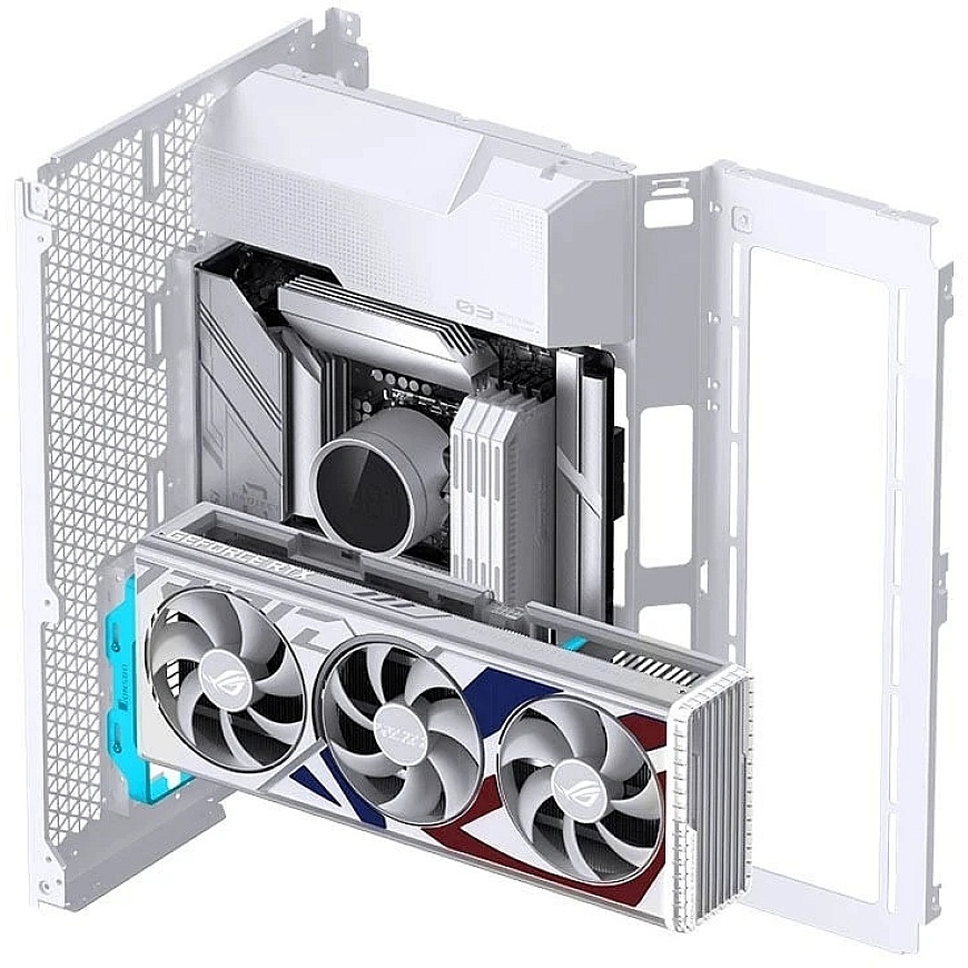 Jonsbo A50 vertikaalne graafikakaardi hoidja, PCIe 5.0 kaabel, 175 mm - valge – 5