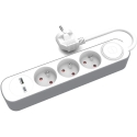 Пластрол удлинитель на 3 выхода с выключателем и USB-A и USB-C портами Пластрол удлинитель на 3 выхода с выключателем и USB-A и USB-C портами