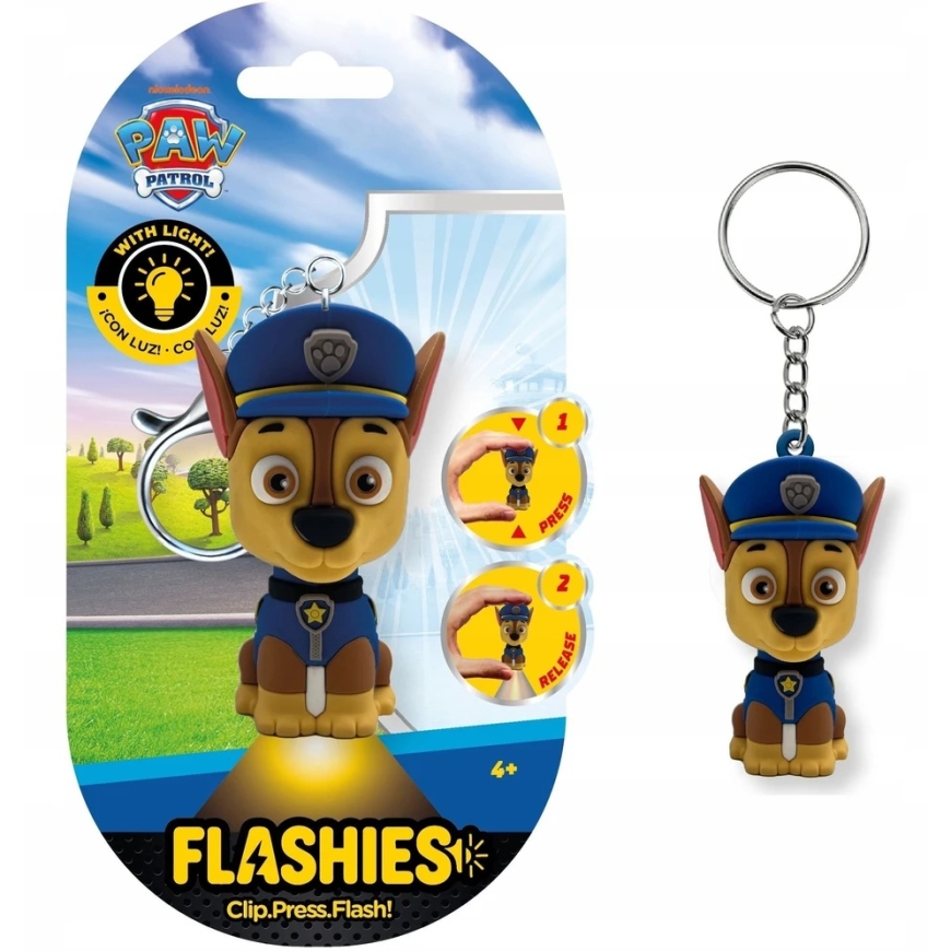 Kids Euroswan Keychain Flashlight Chase Paw Patrol DC LED for Kids' Keys and Backpack / Pw20023 (SB12167) – 3