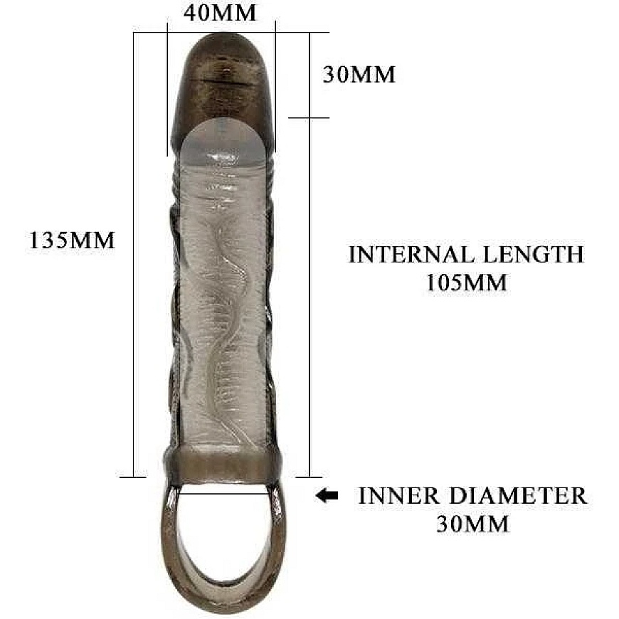 Pretty Love LYBAILE Penis Extender Sleeve, On-contact Vibration on Top Black – 4
