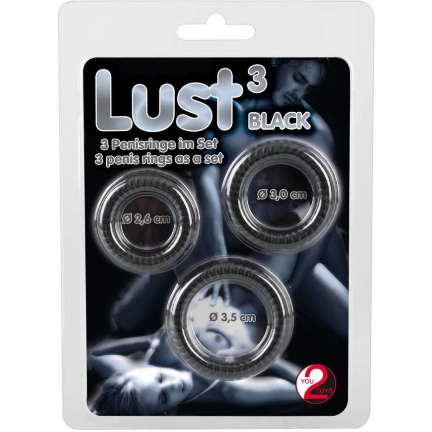 You2Toys Lust 3 Кольца для пениса черные