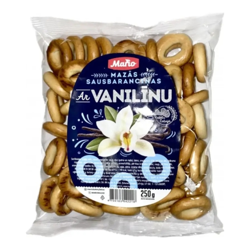 Džiovinti mini bageliai MARIO maži, su vanile, 250 g