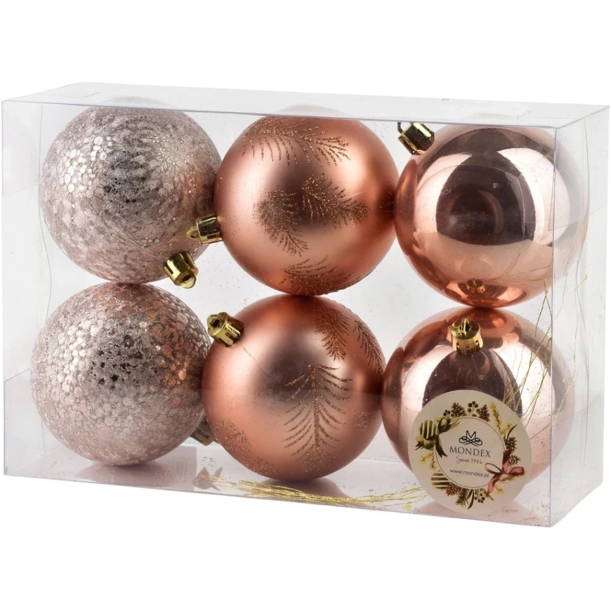 Mondex Since 1986 SANTA LILA 6 joulupallon setti 8 cm