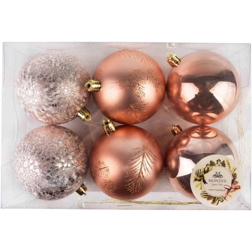 Mondex Since 1986 SANTA LILA 6 Ziemassvētku bumbu komplekts 8 cm – 3
