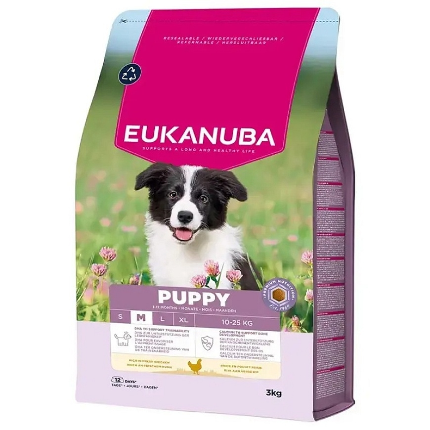 Dry food for puppies - Eukanuba Puppy Medium Chicken, 3 kg