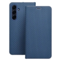 LUNA Book Carbon grāmatveida maciņš telefonam Samsung Galaxy S21 FE 5G (G990) zils