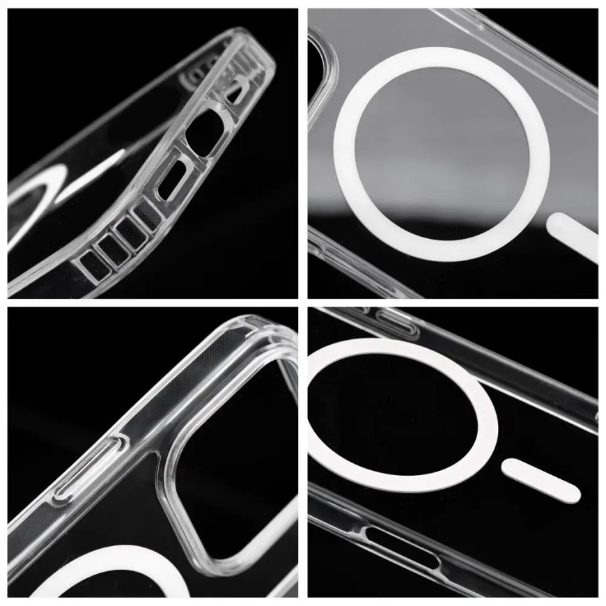 Kaitseümbris iPhone 17 Pro / 18 Pro Drop Glue värvilise rõngaga, ühilduv MagSafe'iga, valge – 3