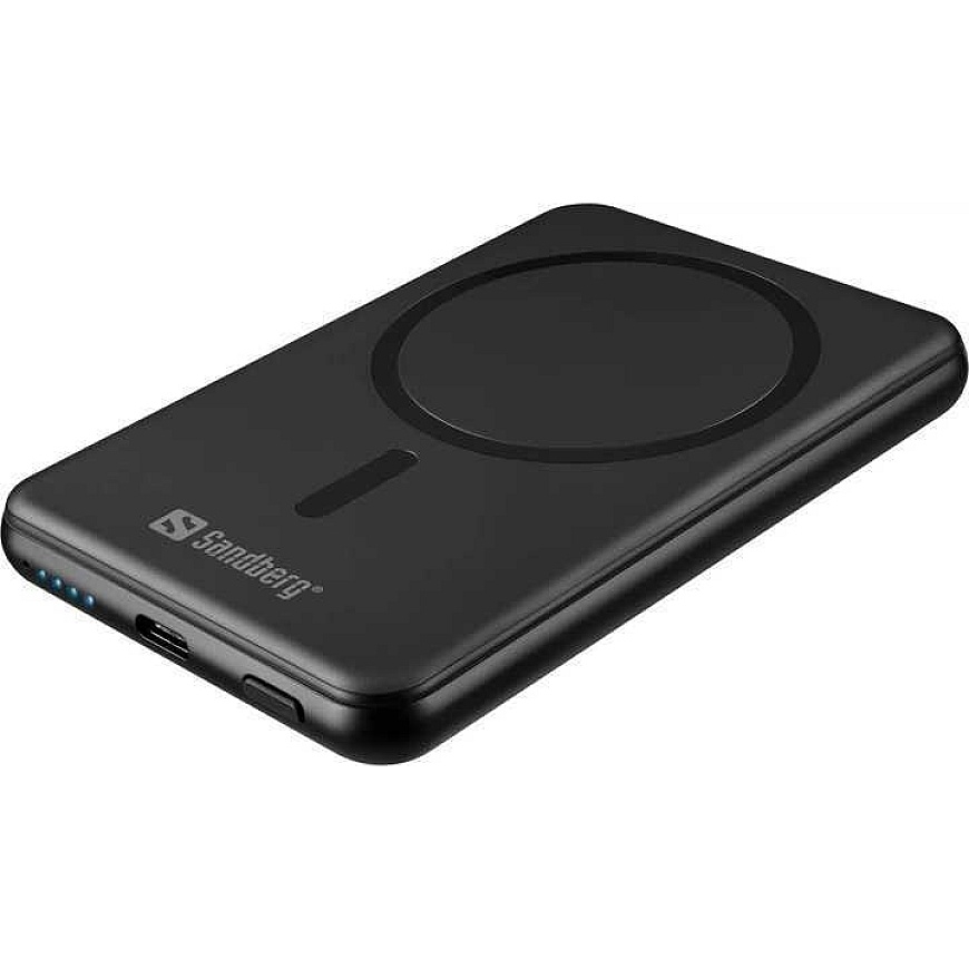 Sandberg "SemiSolidState Magnet Powerbank 5000mAh" Black – 2