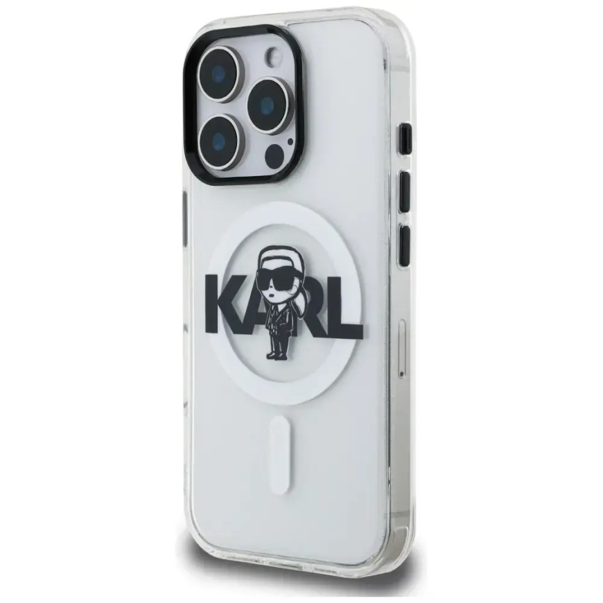 Karl Lagerfeld IML Karl Sketch Logo phone case with MagSafe support for iPhone 16 Pro Max transparent – 2