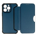 Razor Carbon book type phone case for iPhone 14 Pro Max navy