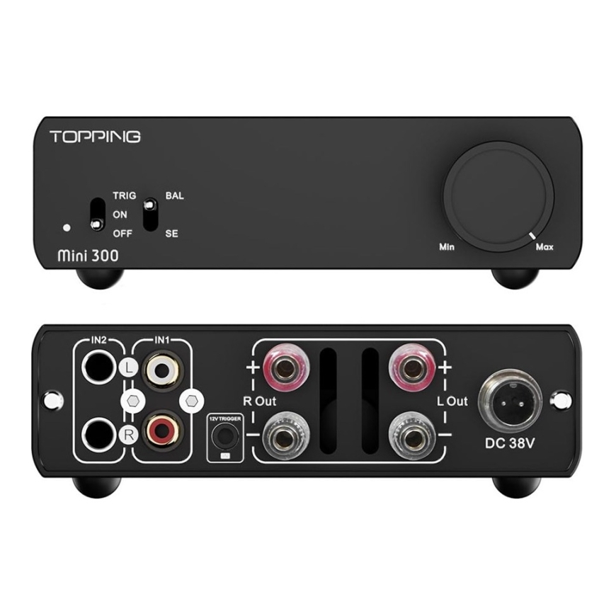 Topping Mini 300 BK - stereo jaudas pastiprinātājs, D klase (melns) – 4