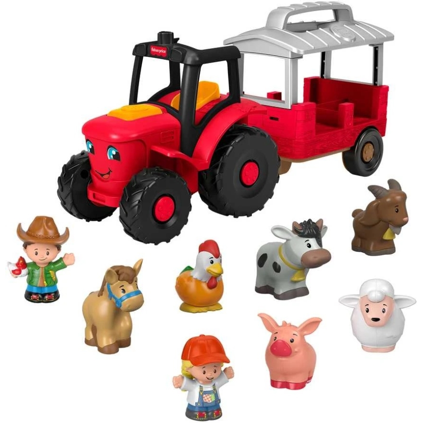 Fisher-Price Traktor Push Along koos loomade hooldusega Little People