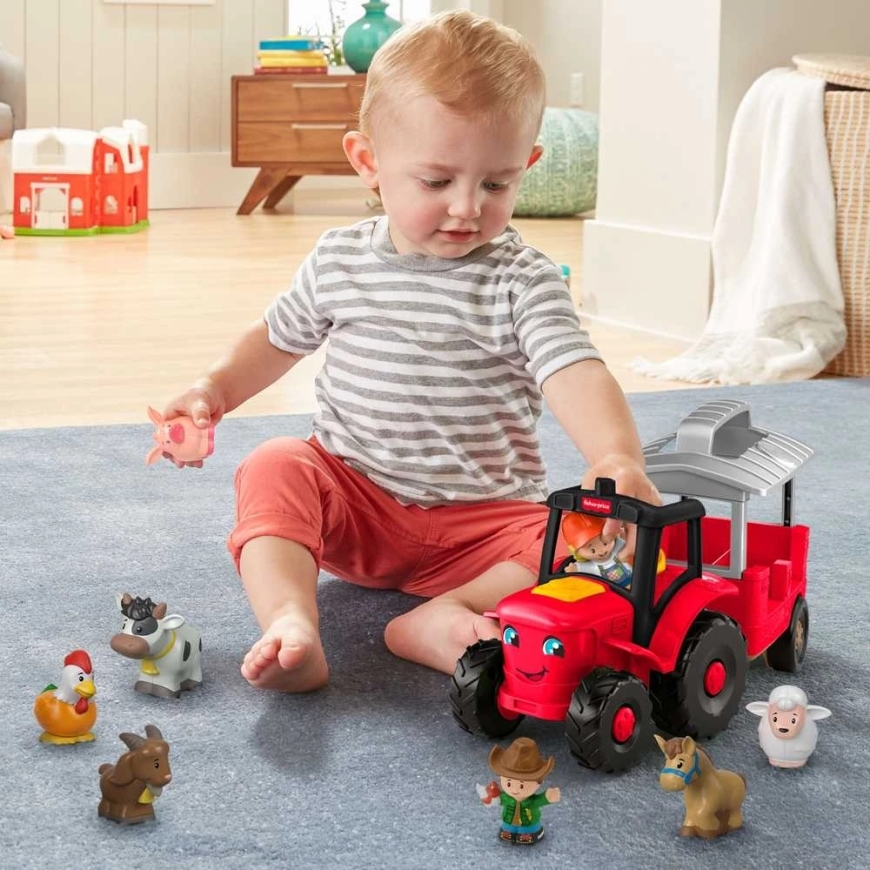 Fisher-Price Traktors ar stumšanas funkciju un dzīvnieku kopšanu Little People – 4