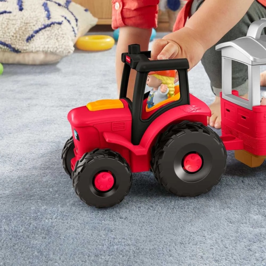 Fisher-Price Kuormatraktori Työntöauto eläinten hoidolla Little People – 5