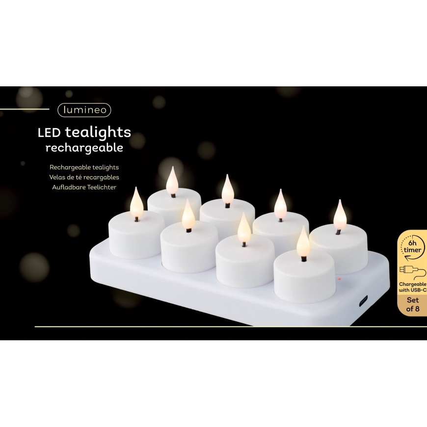 Lumineo rechargeable LED candle set – 3