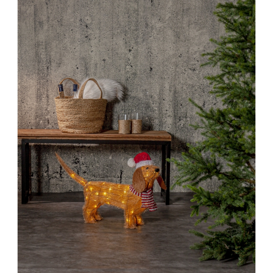Star Trading Tecidy mäyräkoira koristevalo, 70 cm, ruskea – 2
