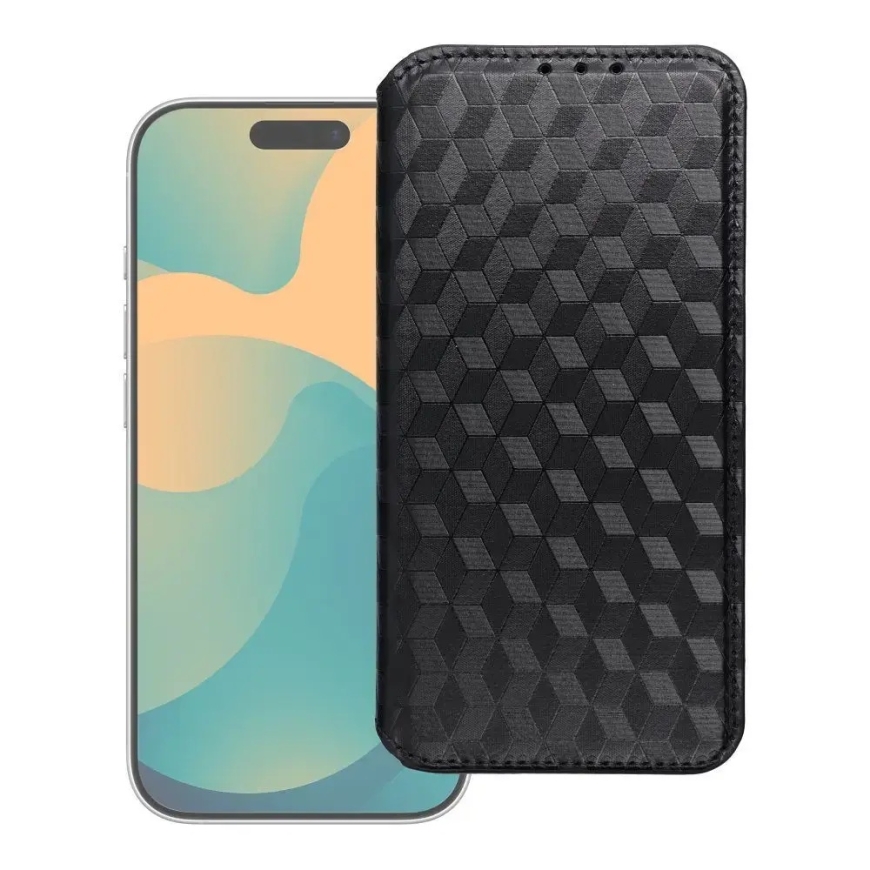 Cubic Book grāmatveida maciņš telefonam iPhone 17 Pro melns