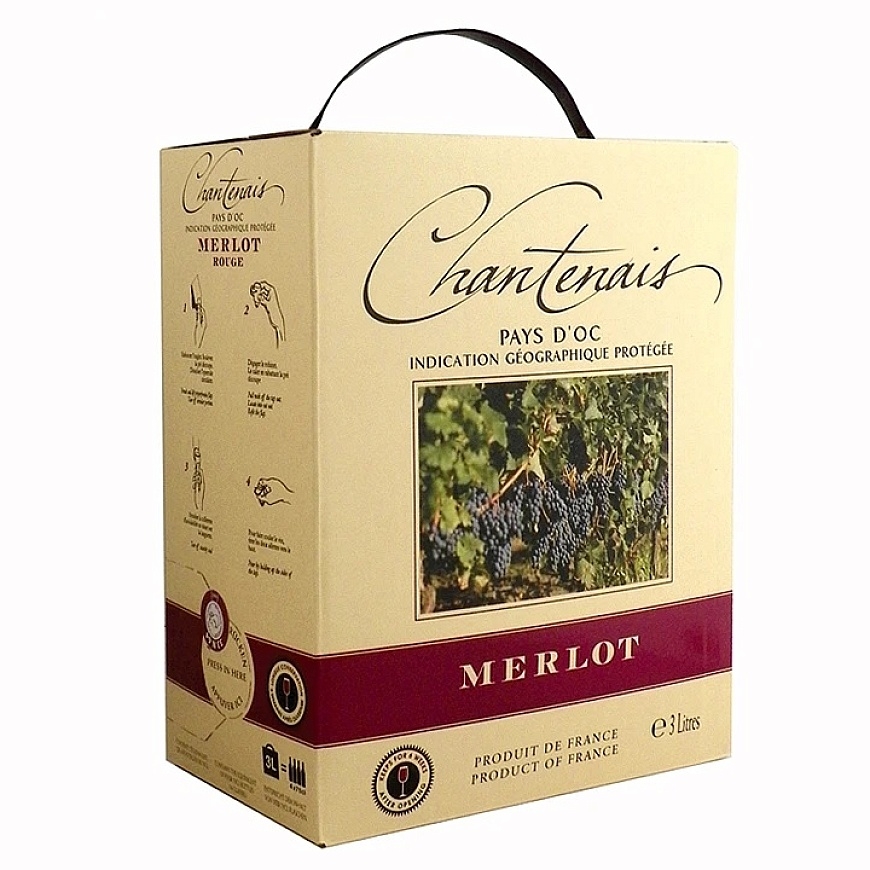 CHANTENAIS Merlot vein, punane, kuiv, 13%, 3 l – 2