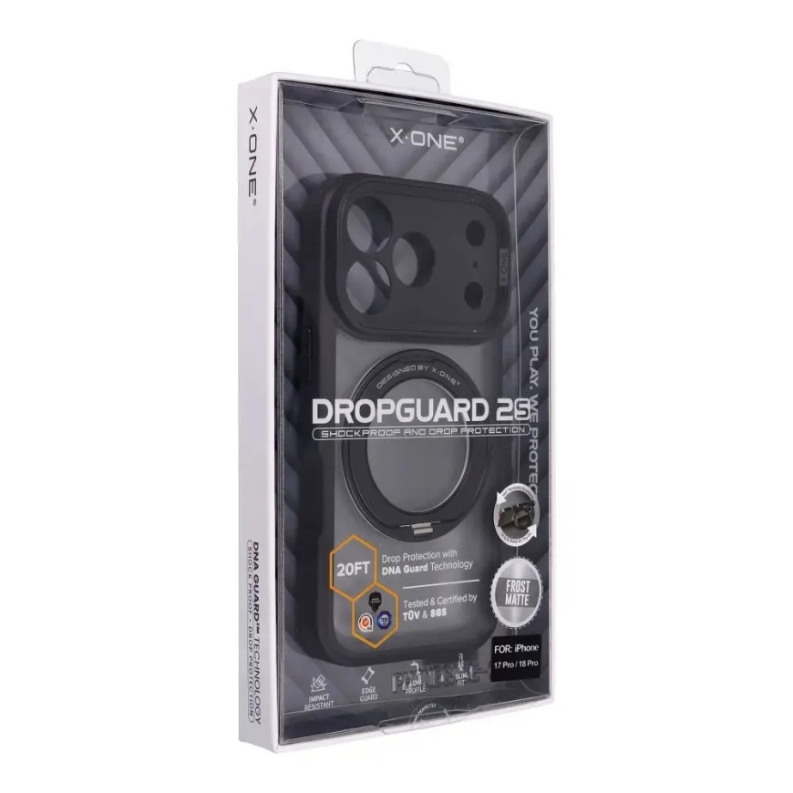 X-ONE Dropguard 2S (standartinė versija), suderinama su MagSafe iPhone 18 Pro / 17 Pro, juodas matinio šalčio – 3