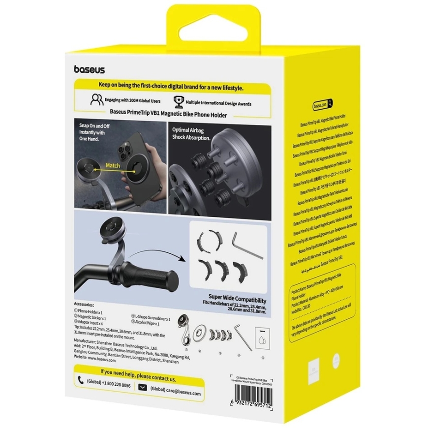 Baseus "PrimeTrip VB1" magnetic phone holder for steering wheel - gray – 3
