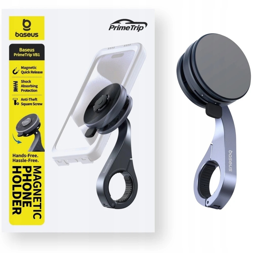 Baseus "PrimeTrip VB1" magnetic phone holder for steering wheel - gray – 4