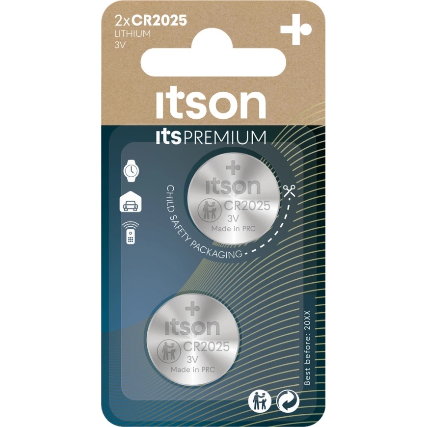 Akku - itson CR2025IT/2BP 2 kpl:setti