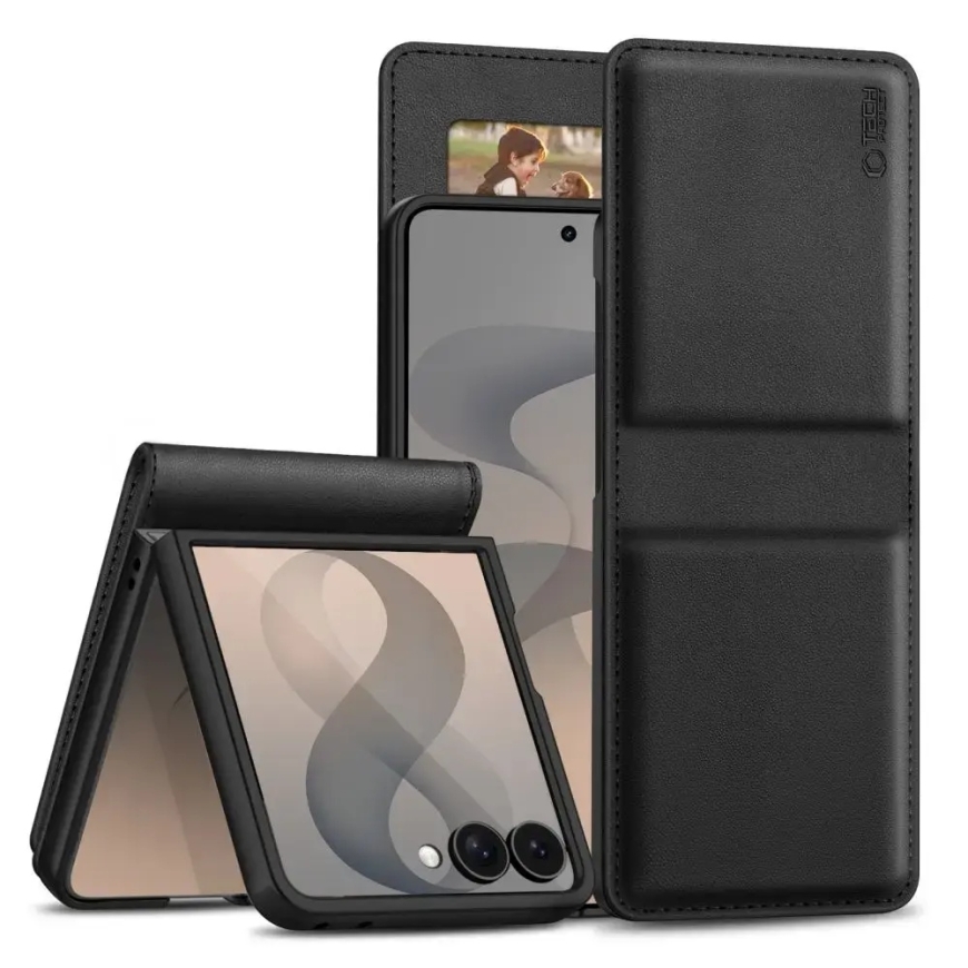 TECH-PROTECT WALLET book type phone case for Samsung Galaxy Z Flip 8 (F776) black
