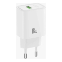 XO CE50 kelioninis įkroviklis | 18W | QC | USB-A, USB-C | su USB-C laidu komplekte | baltas XO CE50 kelioninis įkroviklis | 18W | QC | USB-A, USB-C | su USB-C laidu komplekte | baltas
