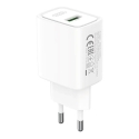 XO CE50 tīkla lādētājs | 18W | QC | USB-A, USB-C | ar USB-C vadu komplektā | balts XO CE50 tīkla lādētājs | 18W | QC | USB-A, USB-C | ar USB-C vadu komplektā | balts