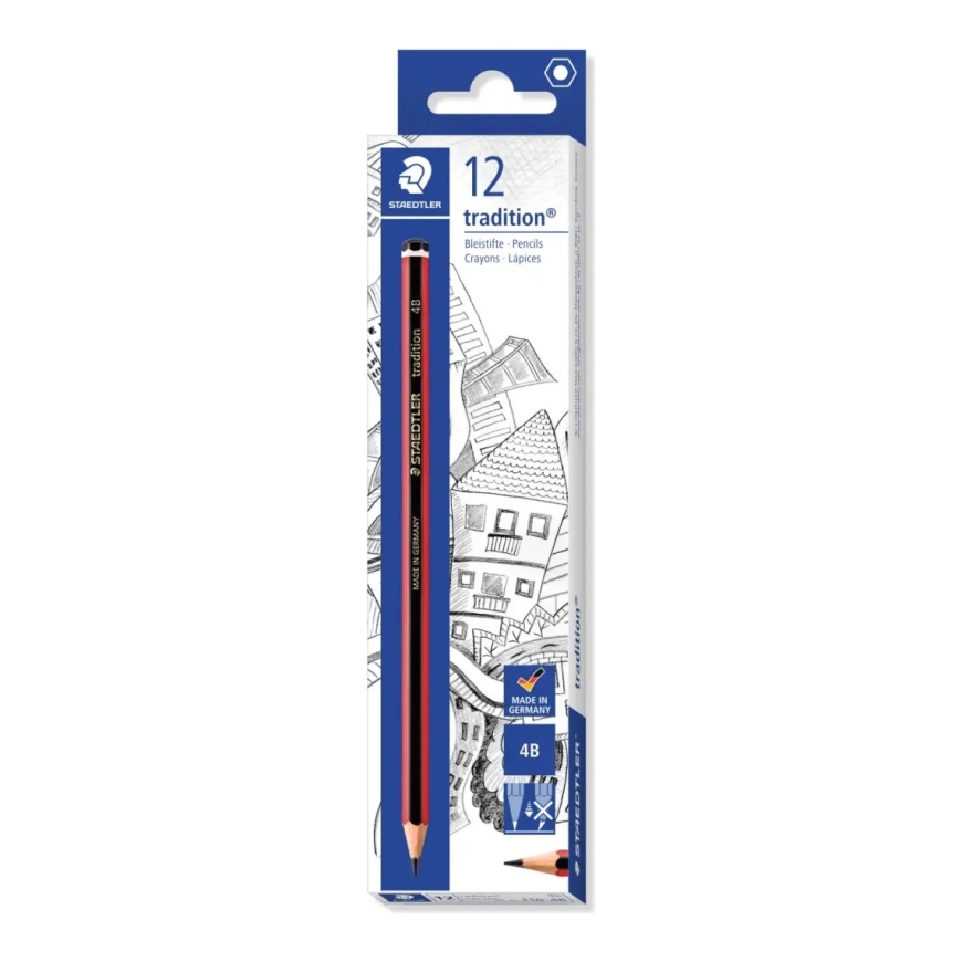 Карандаш STAEDTLER TRADITION 4B, красный корпус