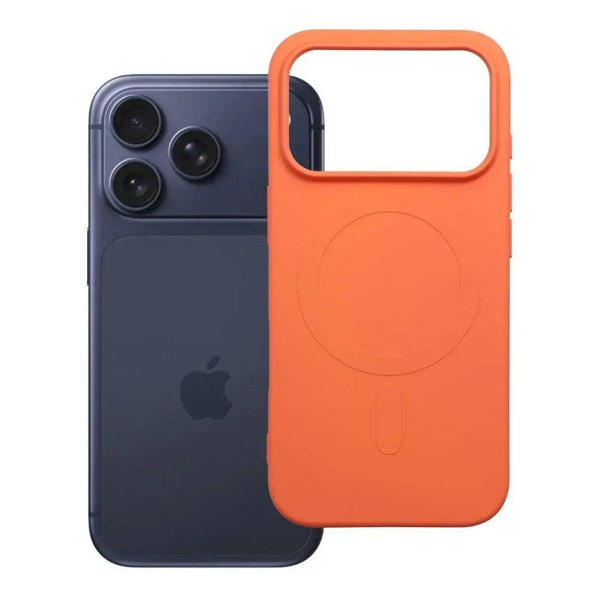 Silicone Mag telefoni ümbris MagSafe toega iPhone 17 Pro | iPhone 18 Pro oranž