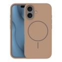 Silicone Thin Mag telefoni ümbris MagSafe toega iPhone 16e pruun