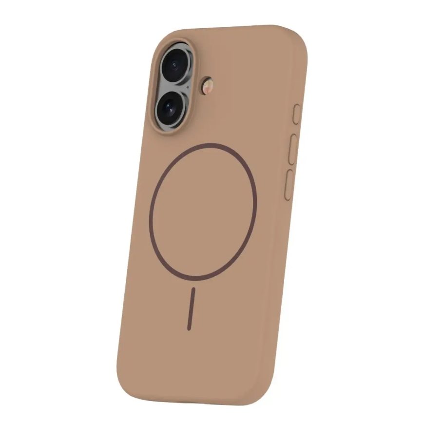 Silicone Thin Mag maciņš ar MagSafe atbalstu telefonam iPhone 16e brūns – 2