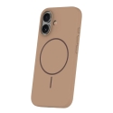 Silicone Thin Mag чехол с поддержкой MagSafe для телефона iPhone 16e коричневый