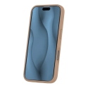 Silicone Thin Mag phone case with MagSafe support for iPhone 16e brown
