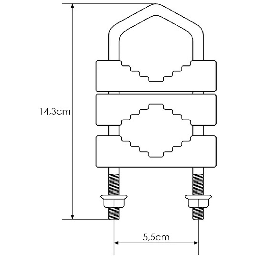 Blow U-shaped anchor bracket for connecting poles 6x15cm – 3