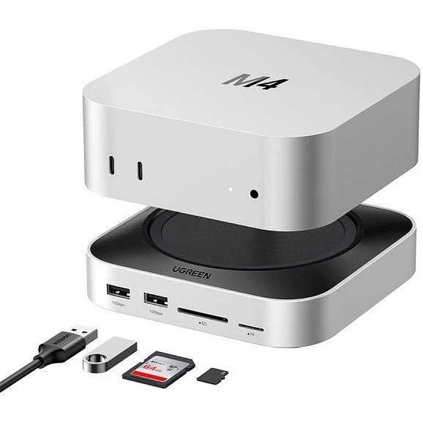 UGREEN USB-C Mac Mini M4/M4 Pro 11w1 - harmaa