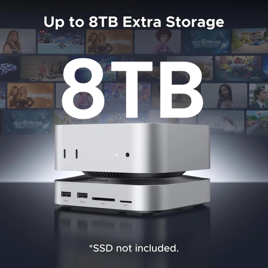 UGREEN USB-C Mac Mini M4/M4 Pro 11w1 - harmaa – 5