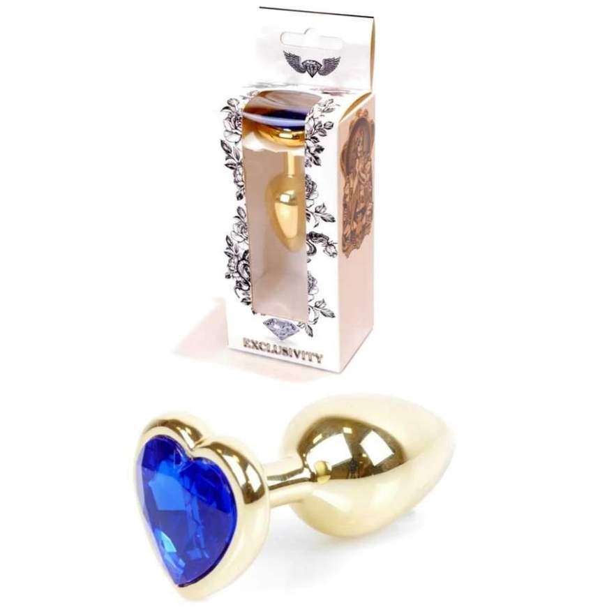 B Series Heavyfun B series Heavyfun Steel golden anal plug with a crystal heart 7cm
