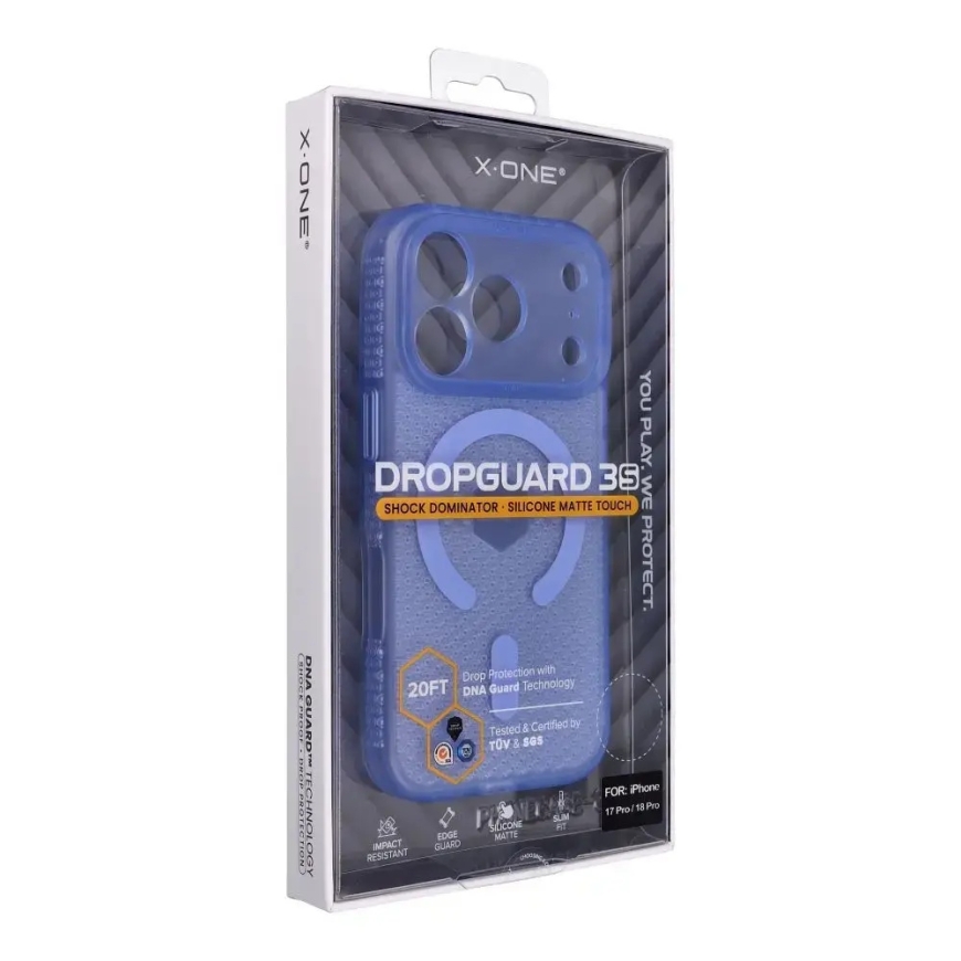 X-ONE Dropguard 3S Shock Dominator, совместимый с MagSafe для iPhone 18 Pro / 17 Pro, светло-голубой – 3