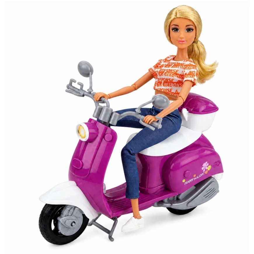 Lean Toys Lėlė Anlily su motoroleriu ir priedais, 30 cm – 3