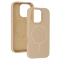 Slim Silicone phone case with MagSafe support for iPhone 16 brown