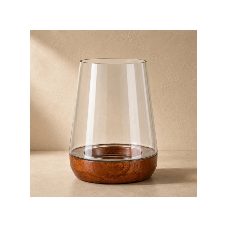 Home Styling Collection Lantern with Wooden Base, 20 cm – 5