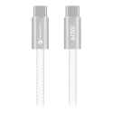 Forcell F-Energy Cafule Flat CCFN23 tiedonsiirto- ja latausjohto | USB-C to USB-C | QC 4.0, PD | 60W | 1.2m | valkoinen