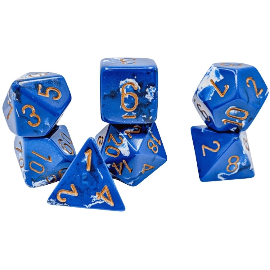 Chessex Polyhedral Wavebreak/Gold 7-Die Set